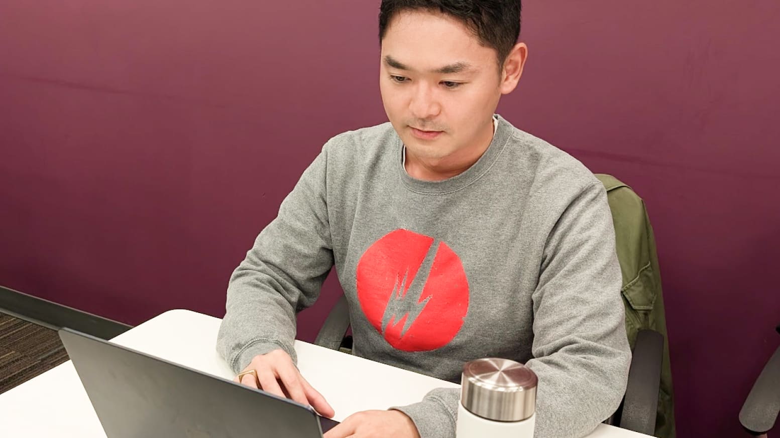 Jeanine White at work with a colleague